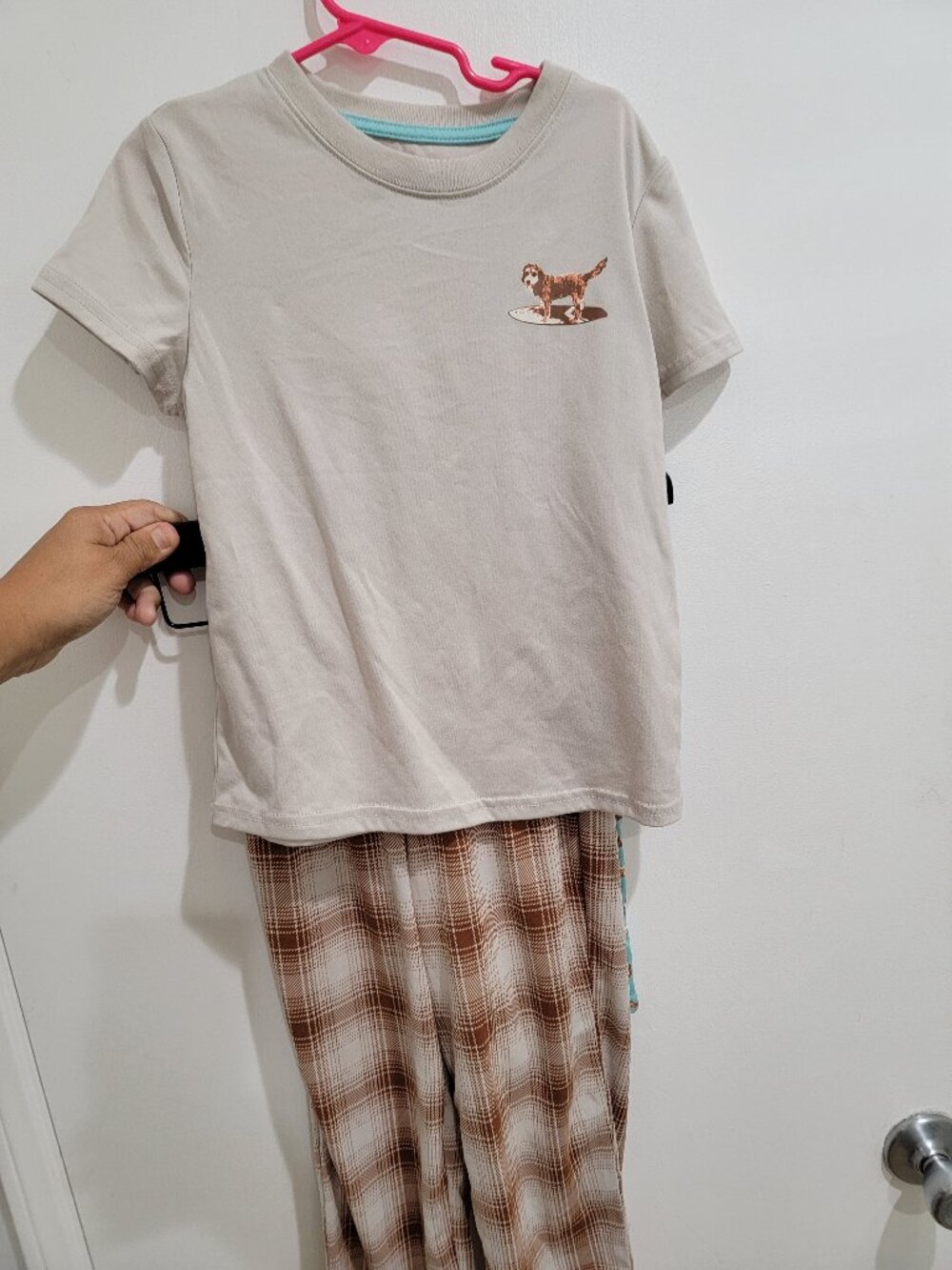 Boys' 3pc Dog Short Sleeve Pajama Set - Cat & Jack™ Beige/Brown XS